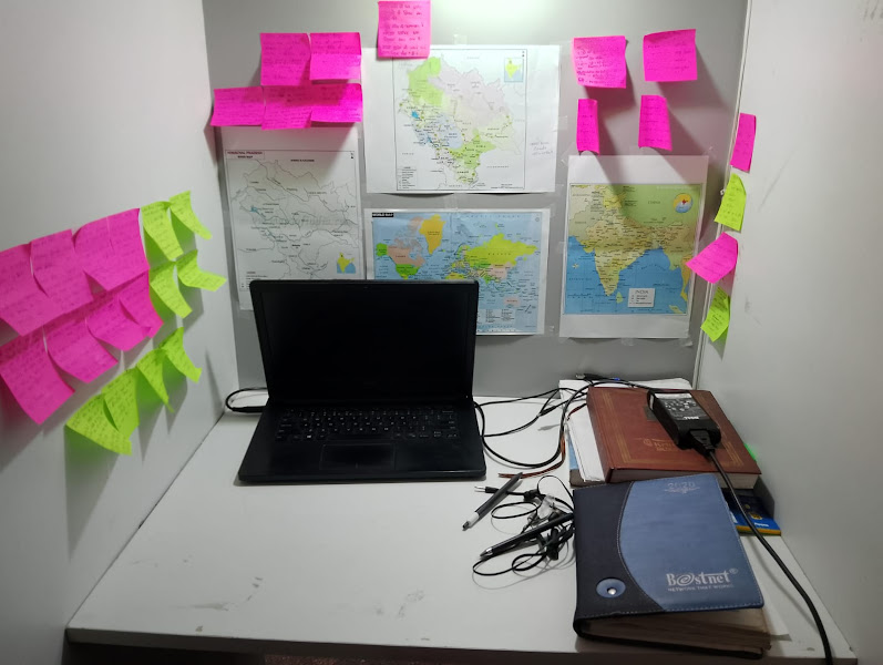 Personal study desk at Yadav Library